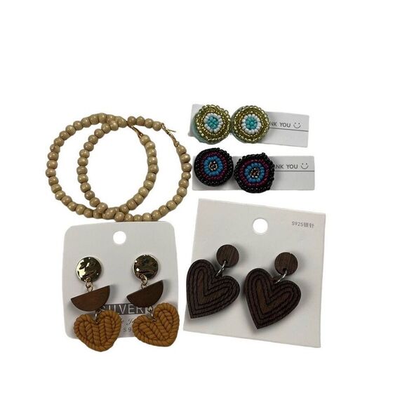 Set Of 4 Costume Statement Earrings - Picture 1 of 5